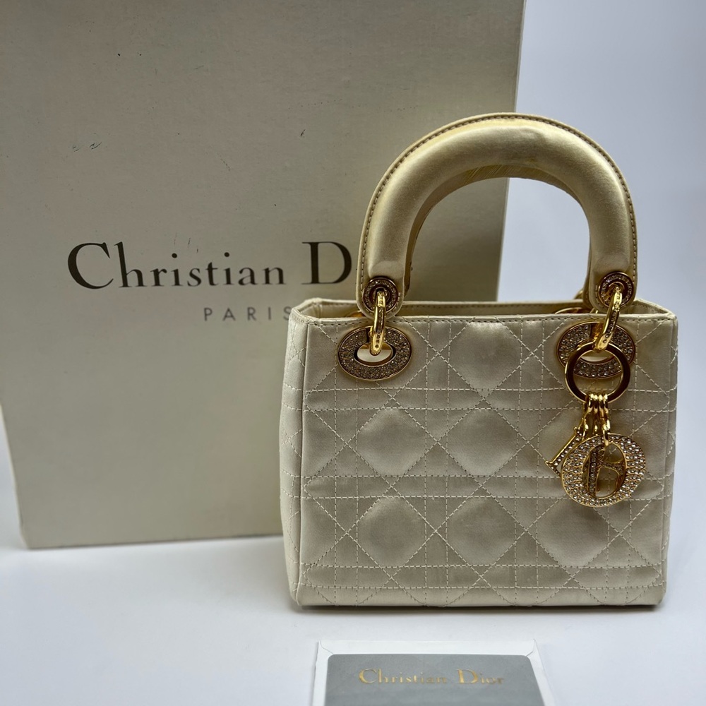Lady Dior Vintage Mini Bag in Cream with Gold Hardware
